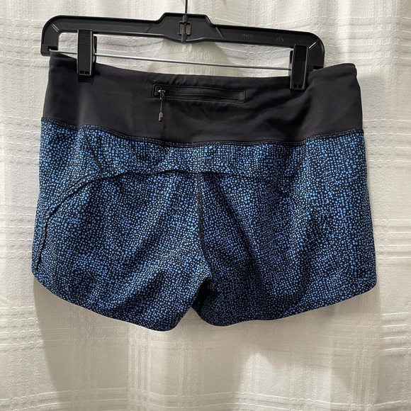 Lululemon Run Times Short Bubbles Pipe Dream Blue Black size 6 - Picture 2 of 11